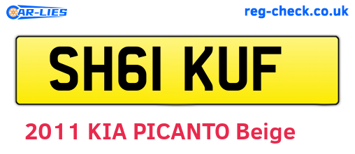 SH61KUF are the vehicle registration plates.