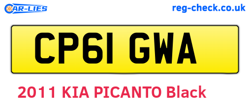 CP61GWA are the vehicle registration plates.