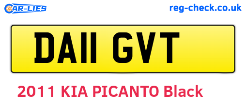 DA11GVT are the vehicle registration plates.