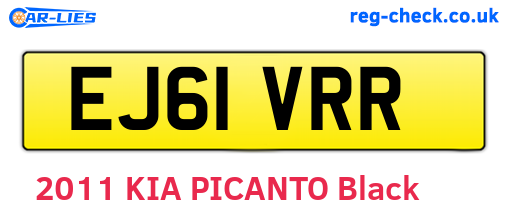 EJ61VRR are the vehicle registration plates.
