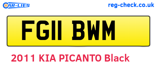 FG11BWM are the vehicle registration plates.