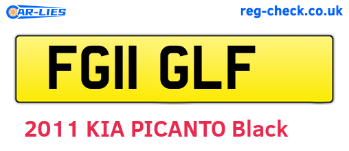 FG11GLF are the vehicle registration plates.