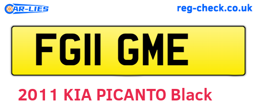 FG11GME are the vehicle registration plates.