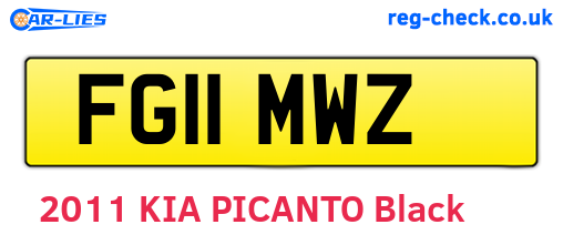 FG11MWZ are the vehicle registration plates.