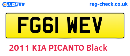 FG61WEV are the vehicle registration plates.