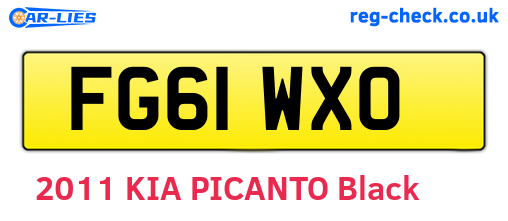FG61WXO are the vehicle registration plates.