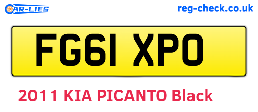 FG61XPO are the vehicle registration plates.