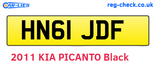 HN61JDF are the vehicle registration plates.