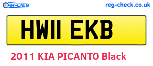 HW11EKB are the vehicle registration plates.