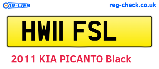 HW11FSL are the vehicle registration plates.