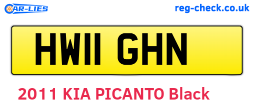 HW11GHN are the vehicle registration plates.