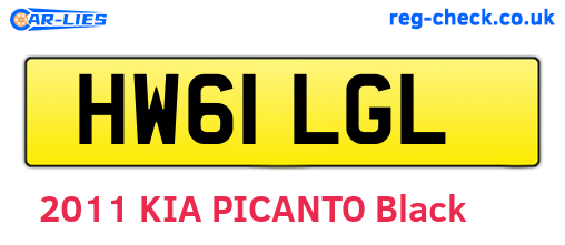 HW61LGL are the vehicle registration plates.