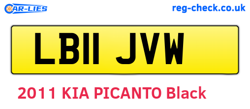 LB11JVW are the vehicle registration plates.