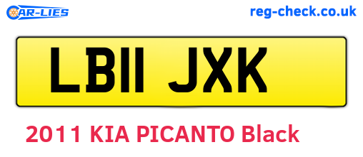 LB11JXK are the vehicle registration plates.