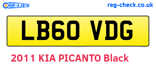 LB60VDG are the vehicle registration plates.