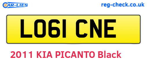 LO61CNE are the vehicle registration plates.