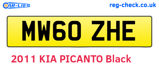 MW60ZHE are the vehicle registration plates.