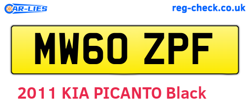 MW60ZPF are the vehicle registration plates.