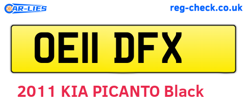 OE11DFX are the vehicle registration plates.