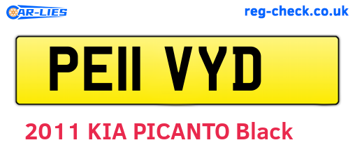 PE11VYD are the vehicle registration plates.
