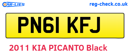 PN61KFJ are the vehicle registration plates.