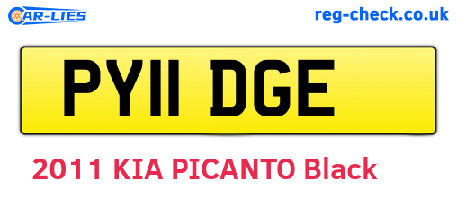 PY11DGE are the vehicle registration plates.