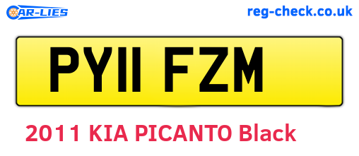 PY11FZM are the vehicle registration plates.