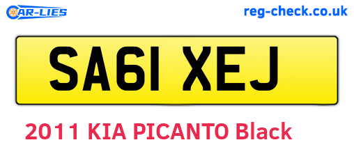 SA61XEJ are the vehicle registration plates.
