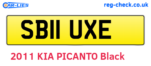 SB11UXE are the vehicle registration plates.