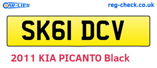 SK61DCV are the vehicle registration plates.