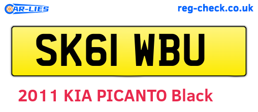 SK61WBU are the vehicle registration plates.