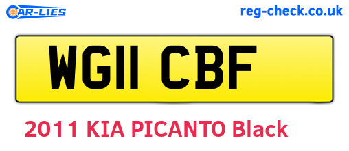 WG11CBF are the vehicle registration plates.