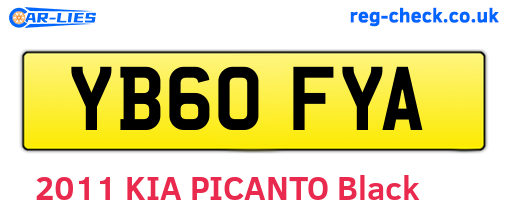 YB60FYA are the vehicle registration plates.