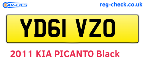YD61VZO are the vehicle registration plates.