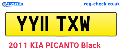 YY11TXW are the vehicle registration plates.