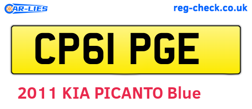 CP61PGE are the vehicle registration plates.
