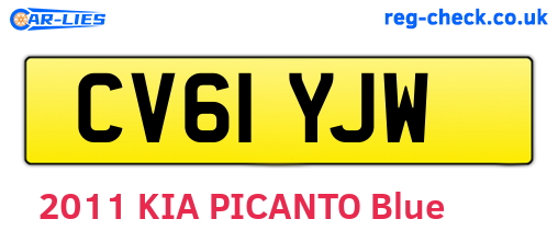 CV61YJW are the vehicle registration plates.