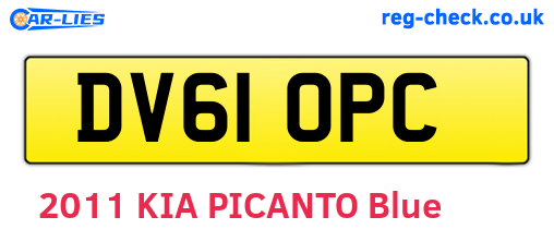 DV61OPC are the vehicle registration plates.