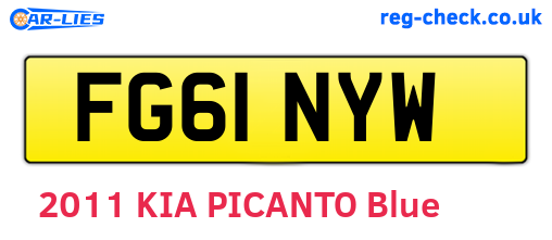 FG61NYW are the vehicle registration plates.