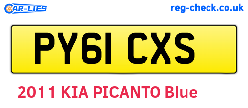 PY61CXS are the vehicle registration plates.