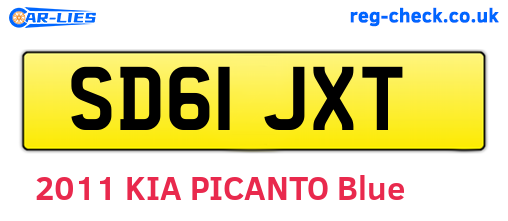 SD61JXT are the vehicle registration plates.