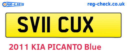 SV11CUX are the vehicle registration plates.