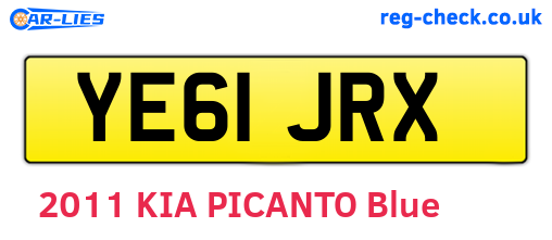 YE61JRX are the vehicle registration plates.