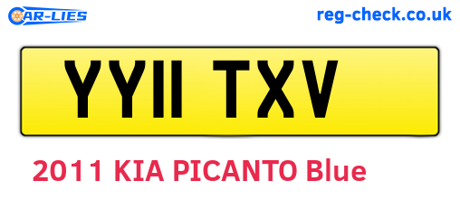 YY11TXV are the vehicle registration plates.