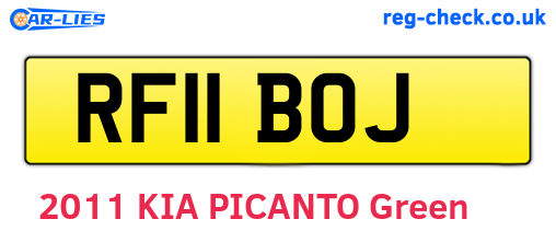 RF11BOJ are the vehicle registration plates.