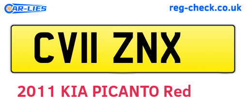CV11ZNX are the vehicle registration plates.