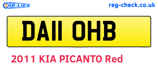 DA11OHB are the vehicle registration plates.