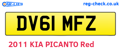 DV61MFZ are the vehicle registration plates.
