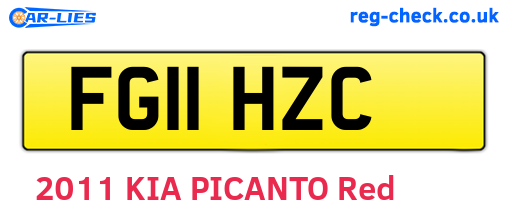 FG11HZC are the vehicle registration plates.