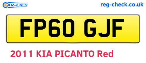 FP60GJF are the vehicle registration plates.